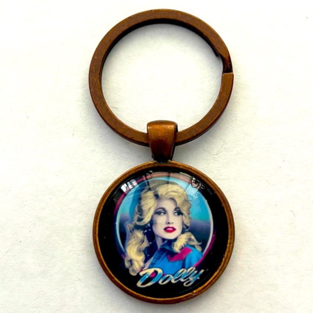 Dolly Parton Copper Colour Keychain, Handmade, NWT